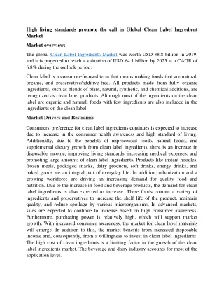 high living standards promote the call in global