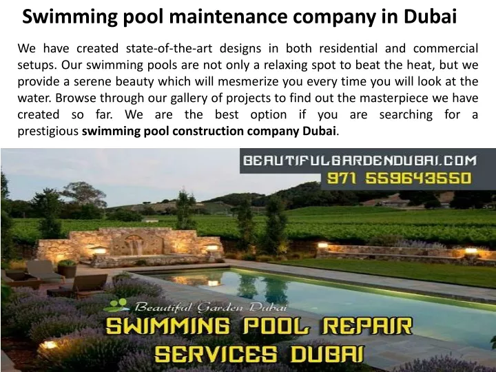 swimming pool maintenance company in dubai