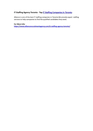 it staffing agency toronto top it staffing