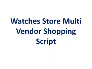 watches store multi vendor shopping script