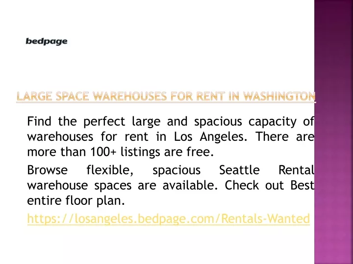 large space warehouses for rent in washington
