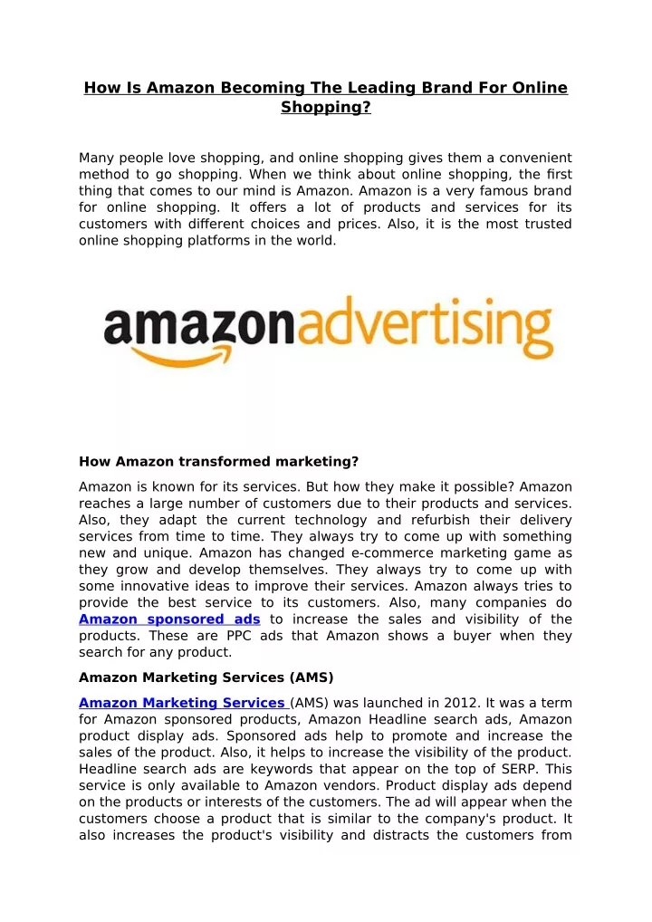 how is amazon becoming the leading brand