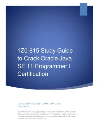 1z0 815 study guide to crack oracle java