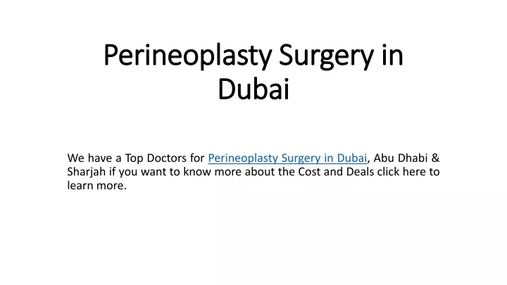 perineoplasty surgery in dubai