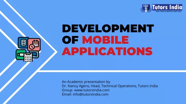 development of mobile applications