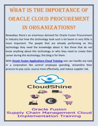 what is the importance of oracle cloud