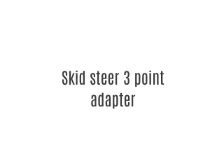 skid steer 3 point adapter
