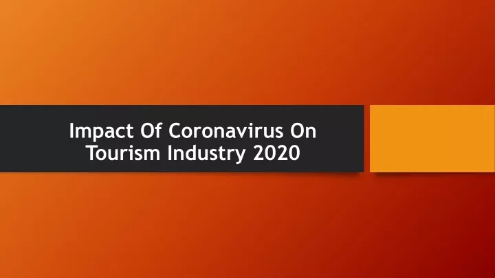 impact of coronavirus on tourism industry 2020