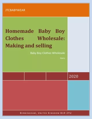 Homemade Baby Boy Clothes Wholesale: Making and selling