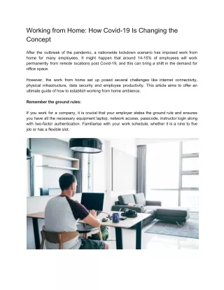working from home how covid 19 is changing