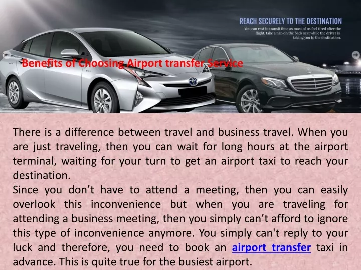 benefits of choosing airport transfer service