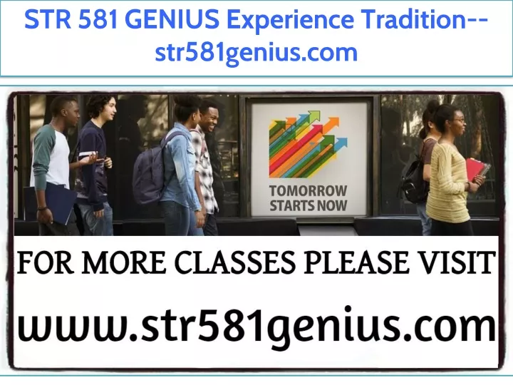 str 581 genius experience tradition str581genius