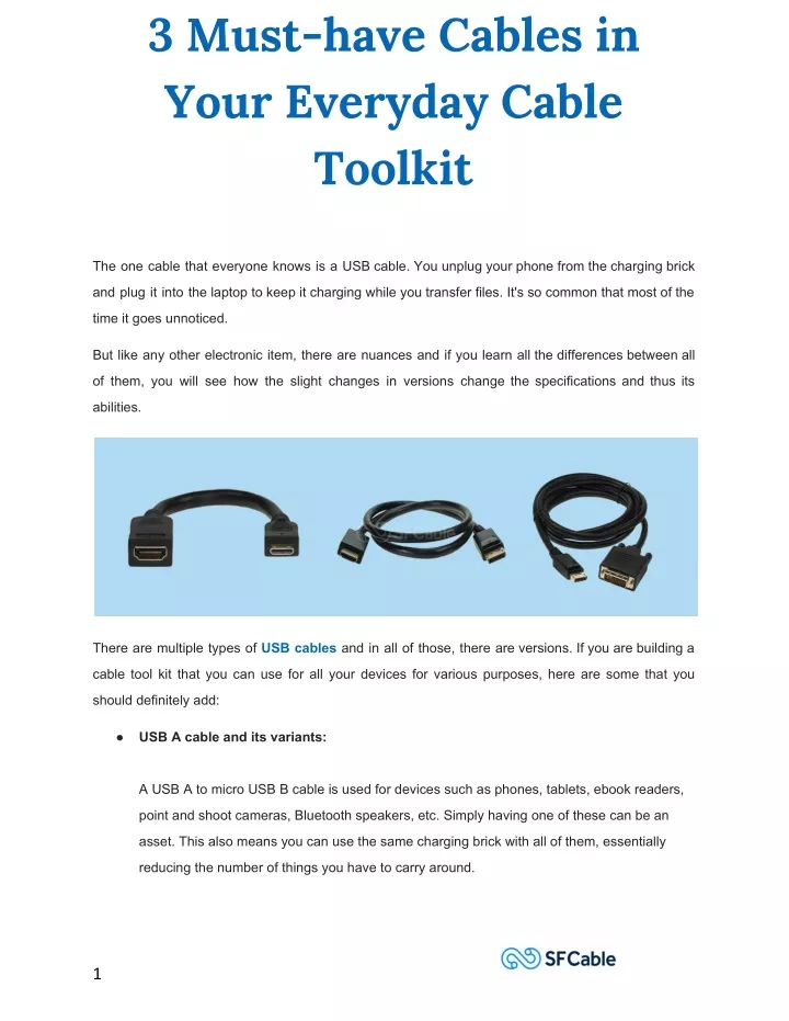 3 must have cables in your everyday cable toolkit