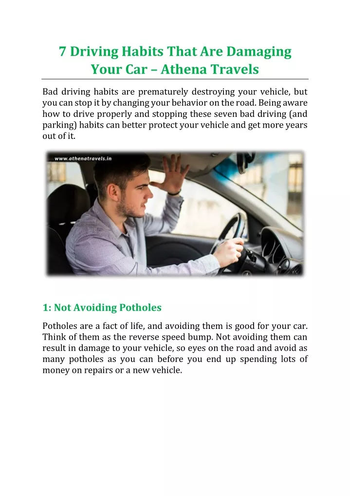 7 driving habits that are damaging your