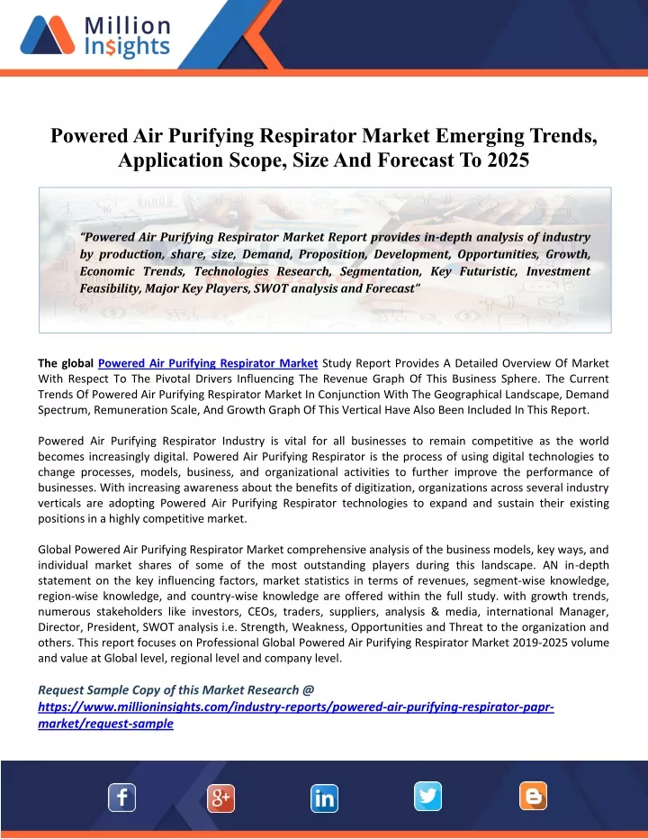 powered air purifying respirator market emerging