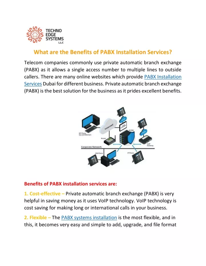 what are the benefits of pabx installation