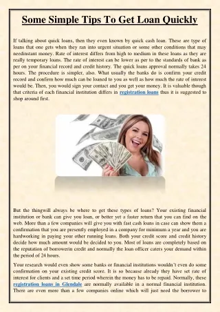 some simple tips to get loan quickly