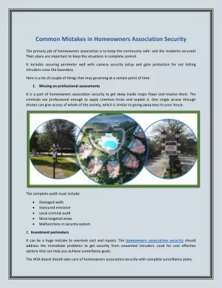 common mistakes in homeowners association security