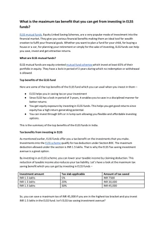 what is the maximum tax benefit that
