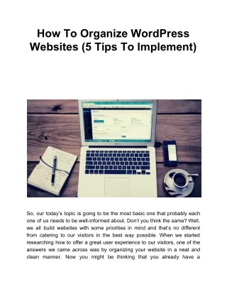 how to organize wordpress websites 5 tips