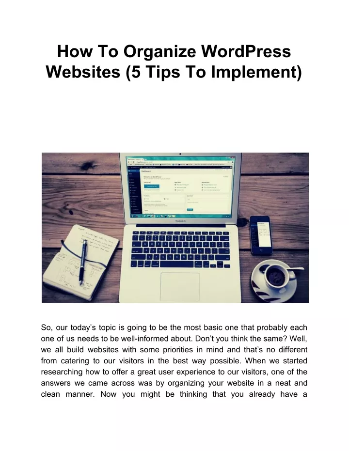 how to organize wordpress websites 5 tips