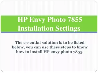 hp envy photo 7855 installation settings