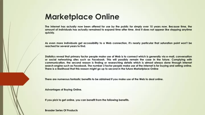 marketplace online