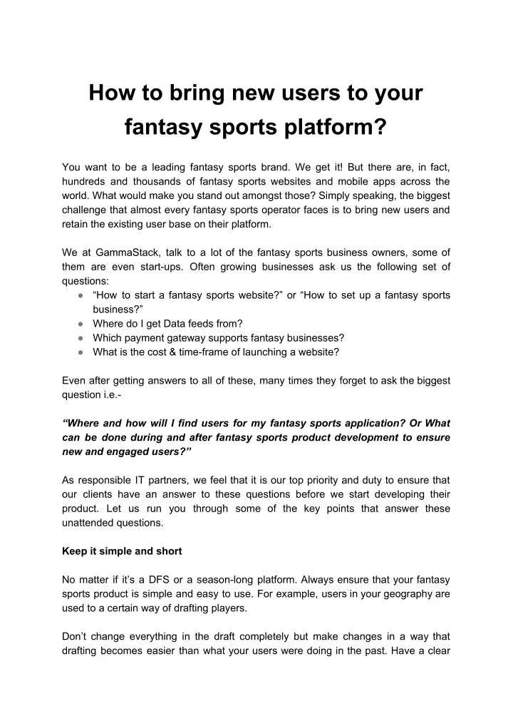 how to bring new users to your fantasy sports
