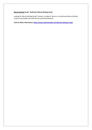 bitcoin betting script build own bitcoin betting
