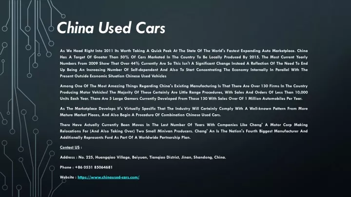 china used cars