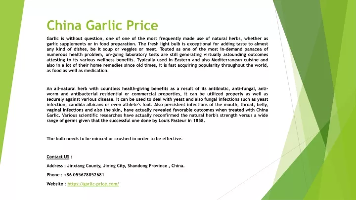 china garlic price