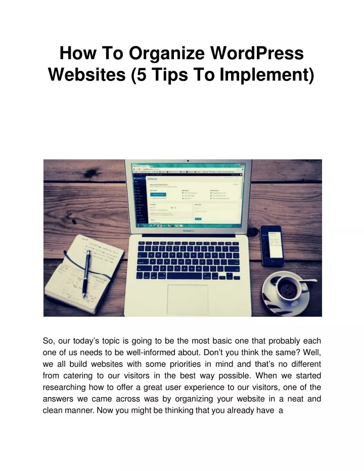 how to organize wordpress websites 5 tips to implement