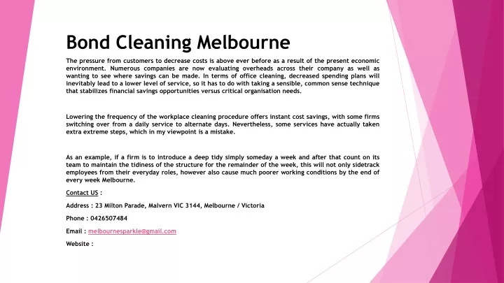 bond cleaning melbourne
