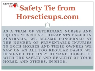 Safety Ties For Horses