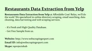 restaurants data extraction from yelp