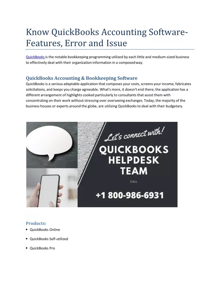 know quickbooks accounting software features error and issue