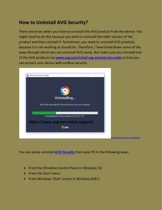 how to uninstall avg security