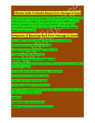 ultimate guide to resolve bounce error message