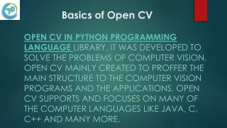 basics of open cv