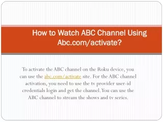 ABC channel activation guide
