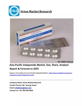 Asia-Pacific Indapamide Market Size, Industry Trends, Share and Forecast 2020-2026