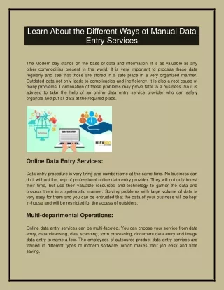 learn about the different ways of manual data