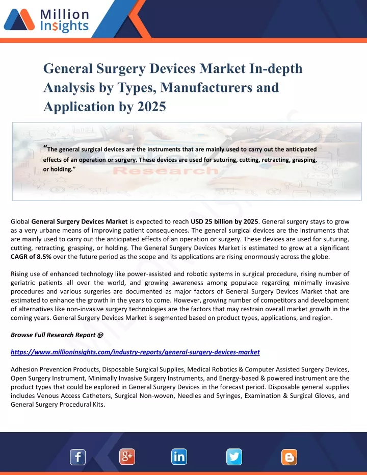 general surgery devices market in depth analysis