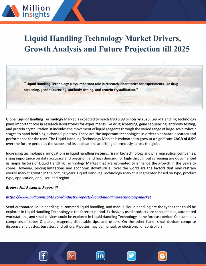 liquid handling technology market drivers growth