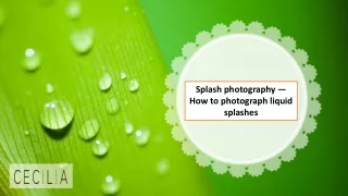 Splash photography —  How to photograph liquid splashes