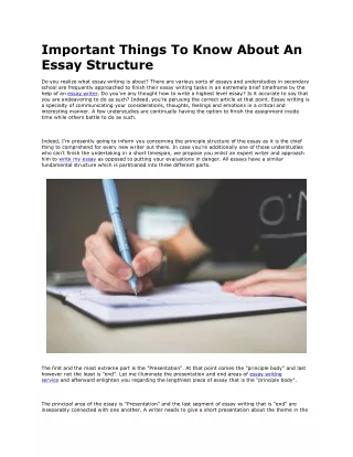 Important Things To Know About An Essay Structure