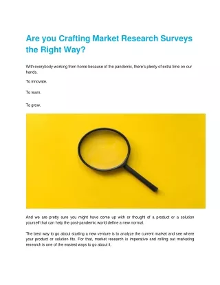 are you crafting market research surveys the right way