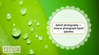Splash Photography - Splash Photography Tutorials 