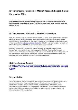 iot in consumer electronics market research