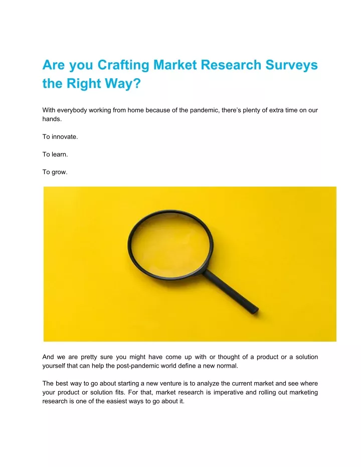 are you crafting market research surveys